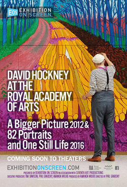 Cartel de David Hockney en la Royal Academy of Arts