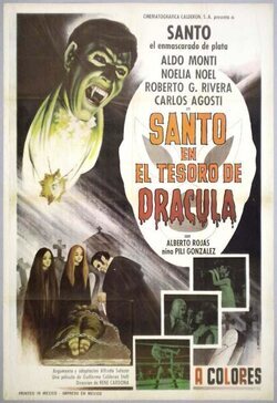 Cartel de Santo en el tesoro de Drácula