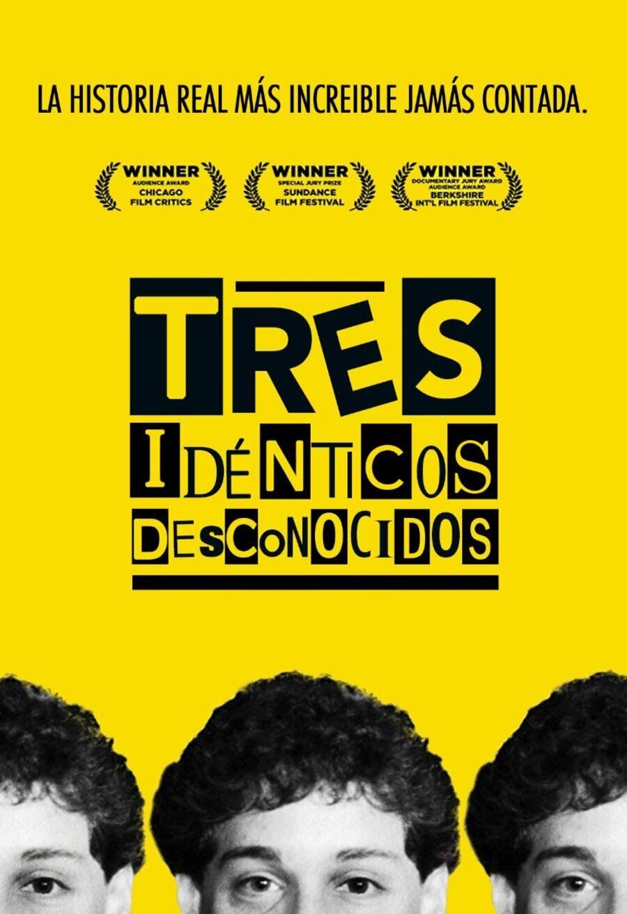 Cartel de Three Identical Strangers - Póster español 'Tres idénticos desconocidos'