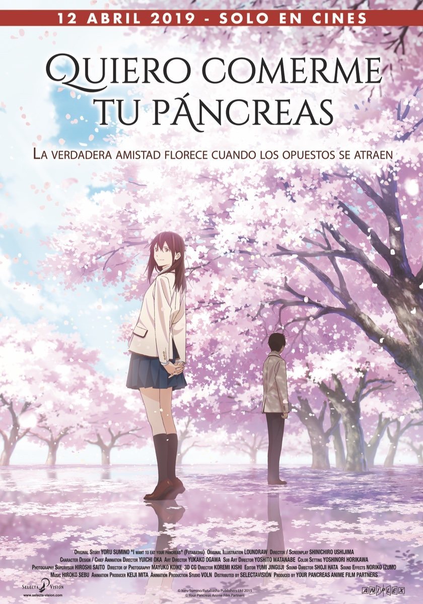 Cartel de I Want To Eat Your Pancreas, la película - Cartel español