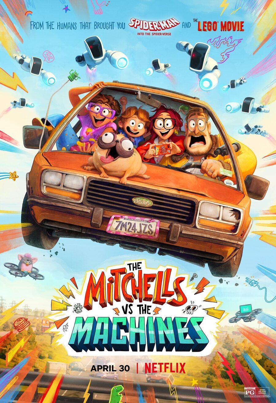 Cartel de La familia Mitchell vs. las máquinas - EEUU