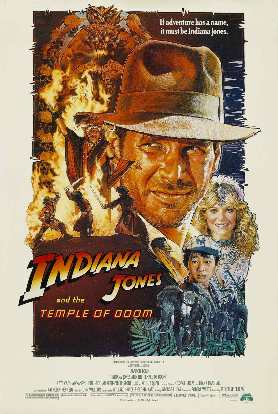 Cartel de Indiana Jones y el templo de la perdición - Estados Unidos