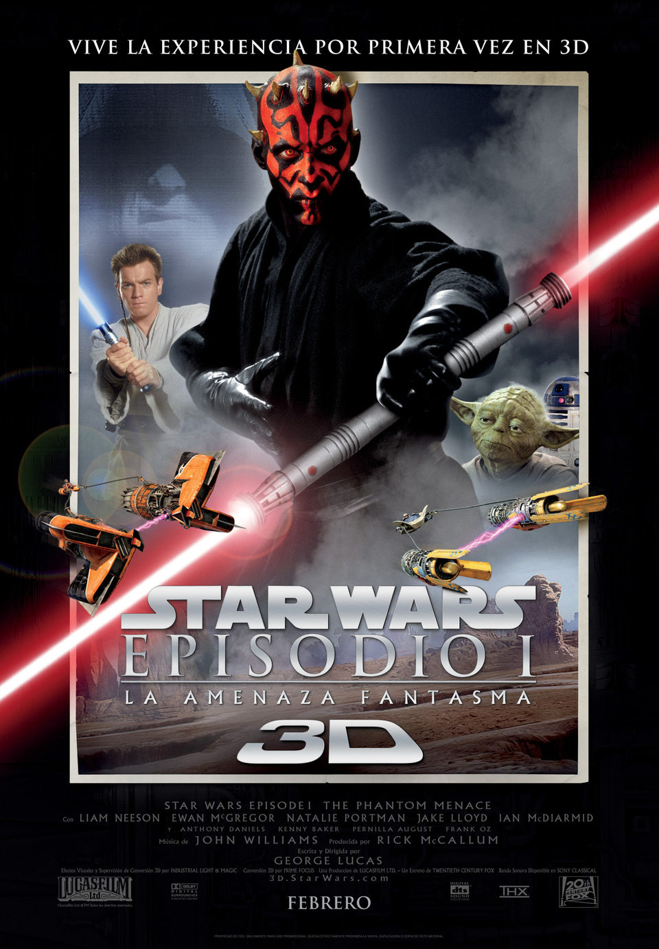 Cartel de Star Wars: Episodio I - La amenaza fantasma - Versión 3D España