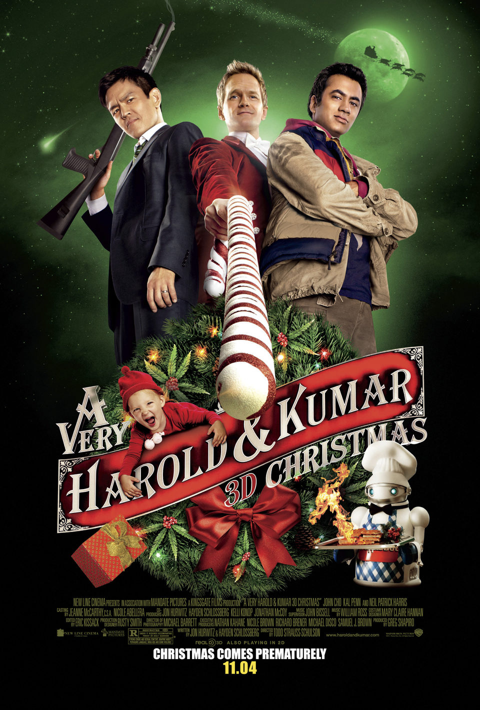 Cartel de Dos colgados muy fumados: Harold y Kumar en Navidad - Estados Unidos