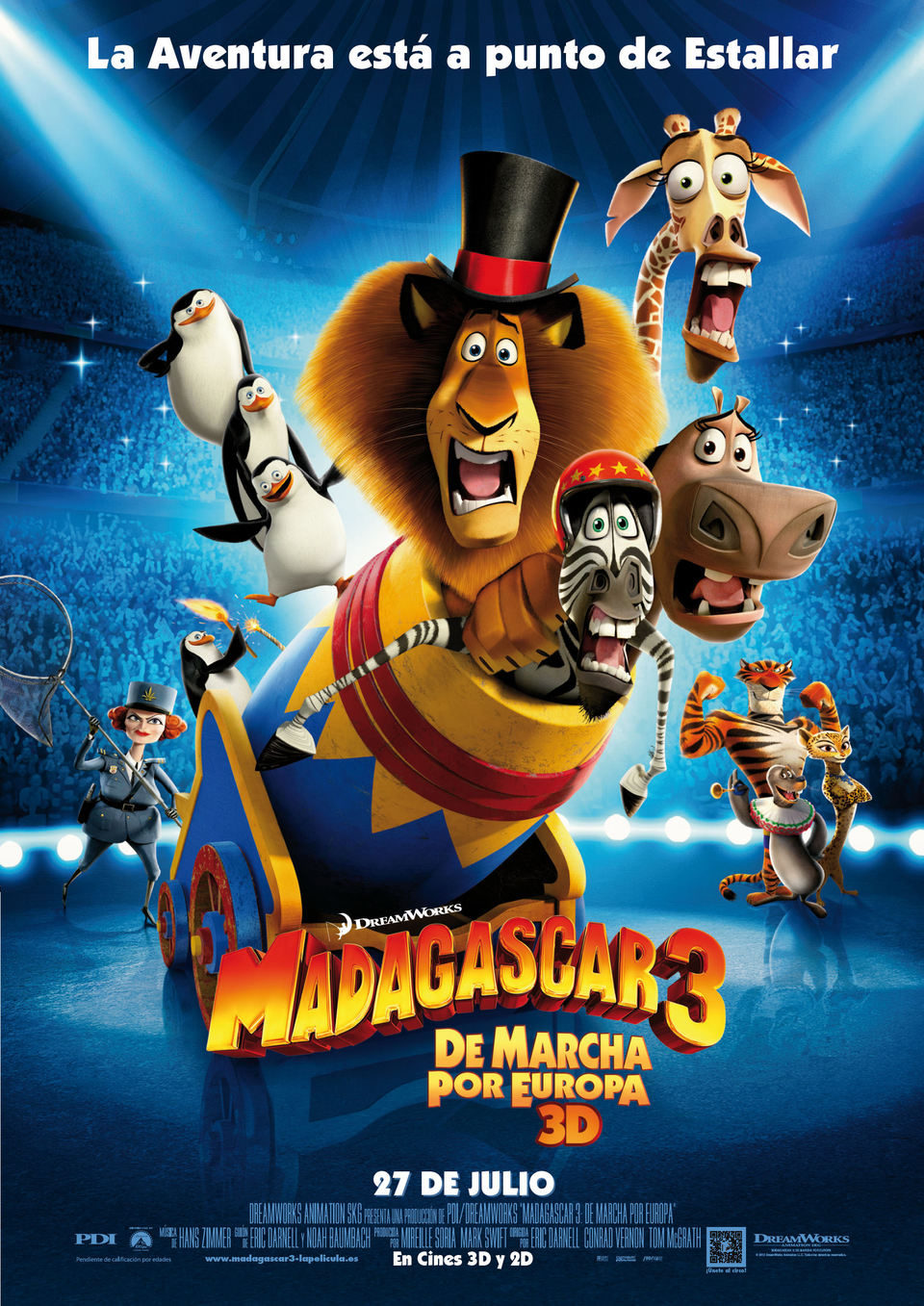Cartel de Madagascar 3: De marcha por Europa - España