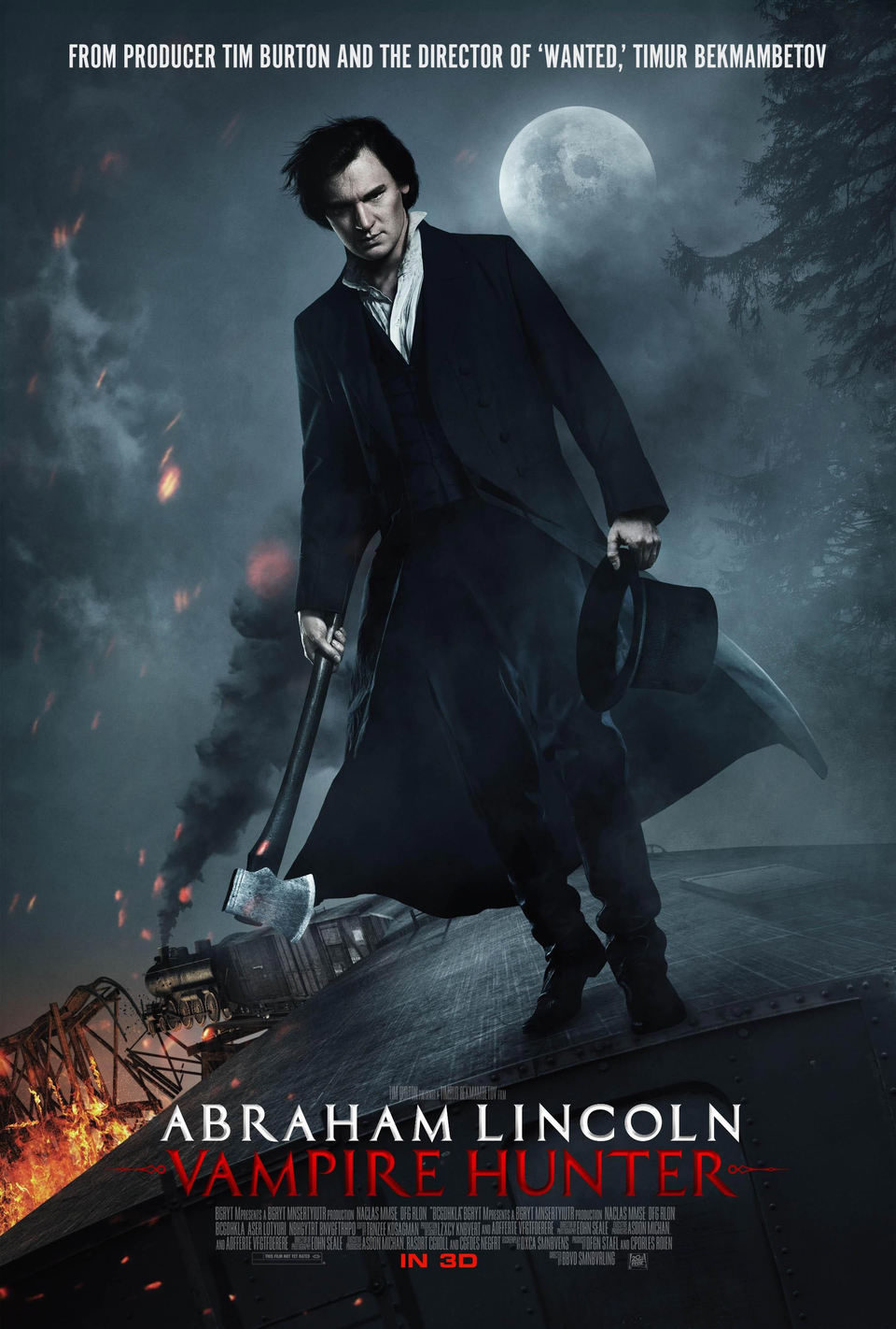 Cartel de Abraham Lincoln: Cazador de vampiros - Reino Unido
