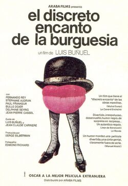 Cartel de El discreto encanto de la burguesía