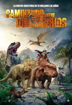 Cartel de Caminando entre dinosaurios