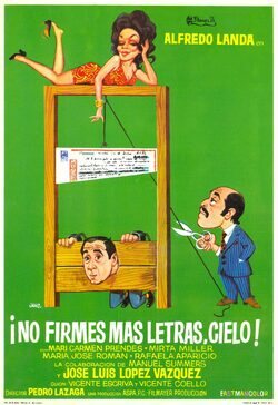 Cartel de ¡No firmes más letras, cielo!