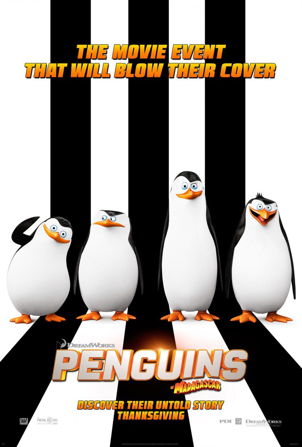Cartel de Los pingüinos de Madagascar - Estados Unidos