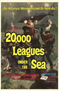 Cartel de 20.000 leguas de viaje submarino
