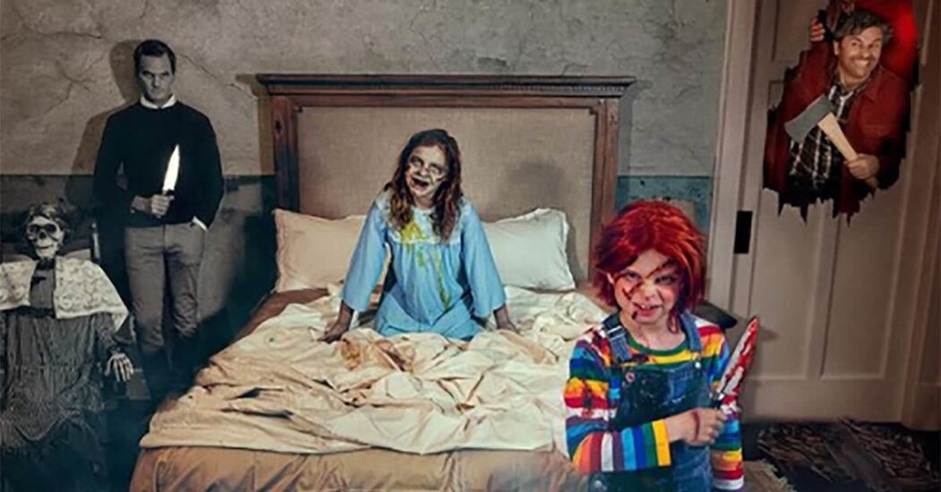 Neil Patrick Harris, David Burtka y sus hijos de asesinos del cine.