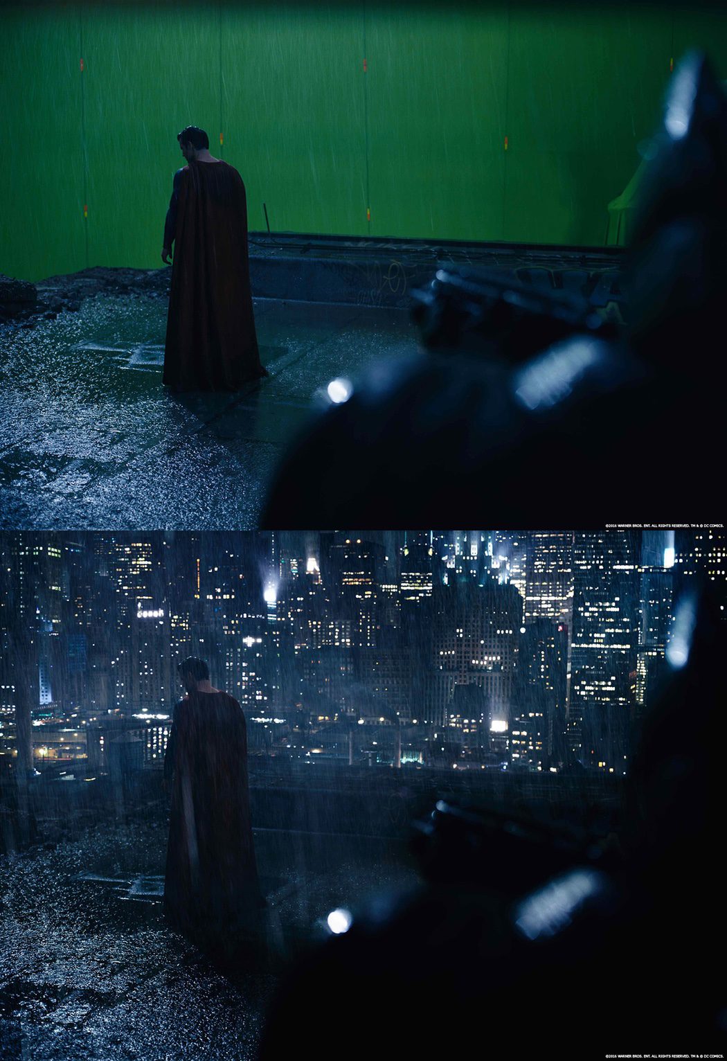 Superman sobre chroma verde en 'Batman v Superman'